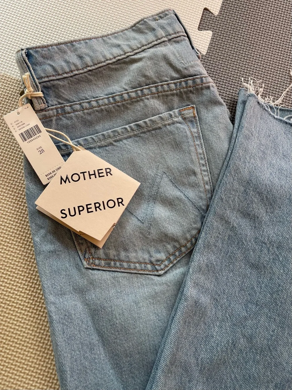 NWT MOTHER Rambler Zip Ankle Mid-Rise Straight-Leg Jeans - Picture 1 of 6